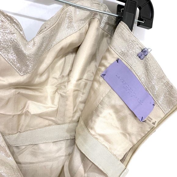 Lavender Label Silk Lame Strapless Dress - Picture 7 of 8